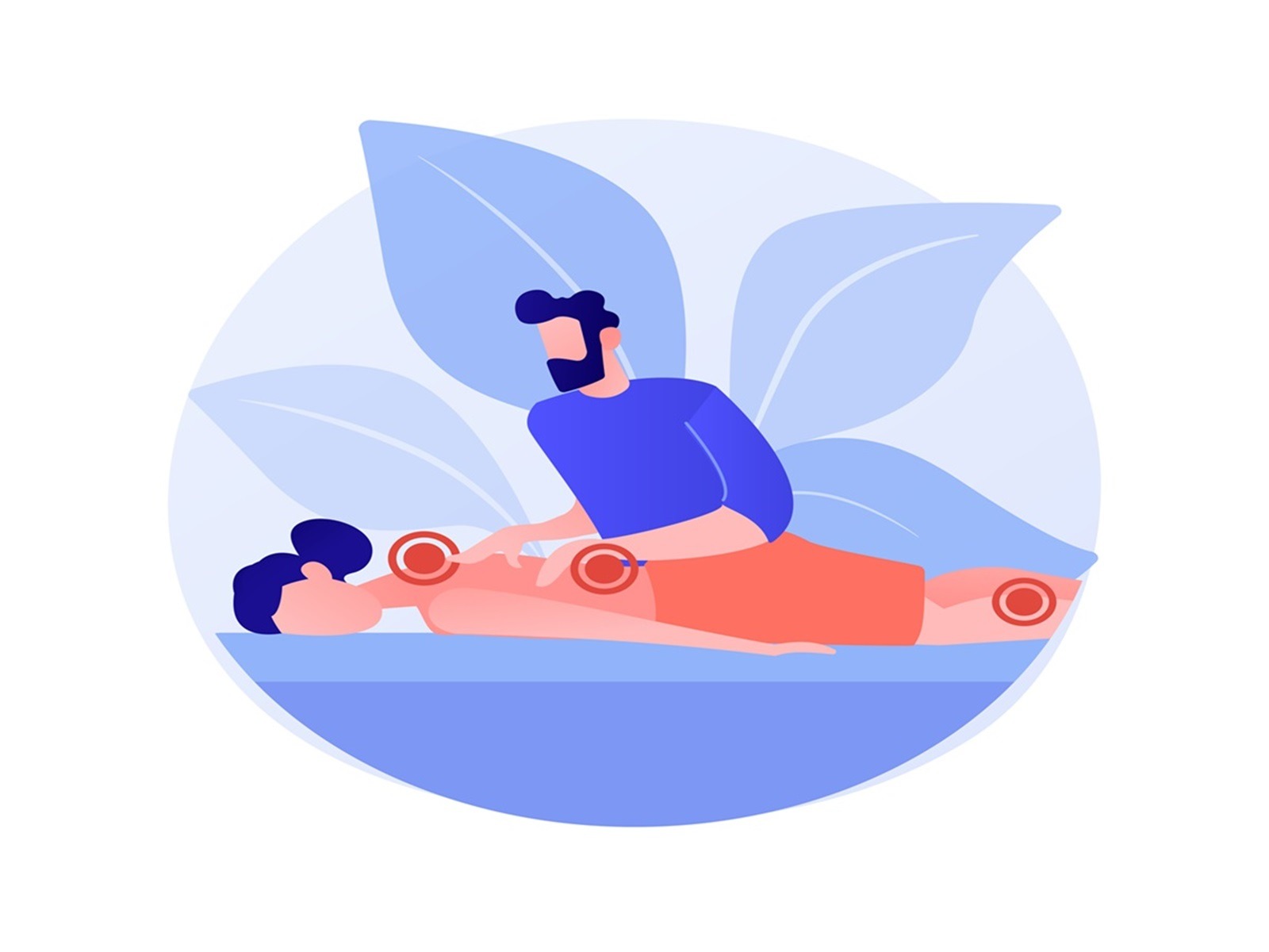 persons give the massage to another person